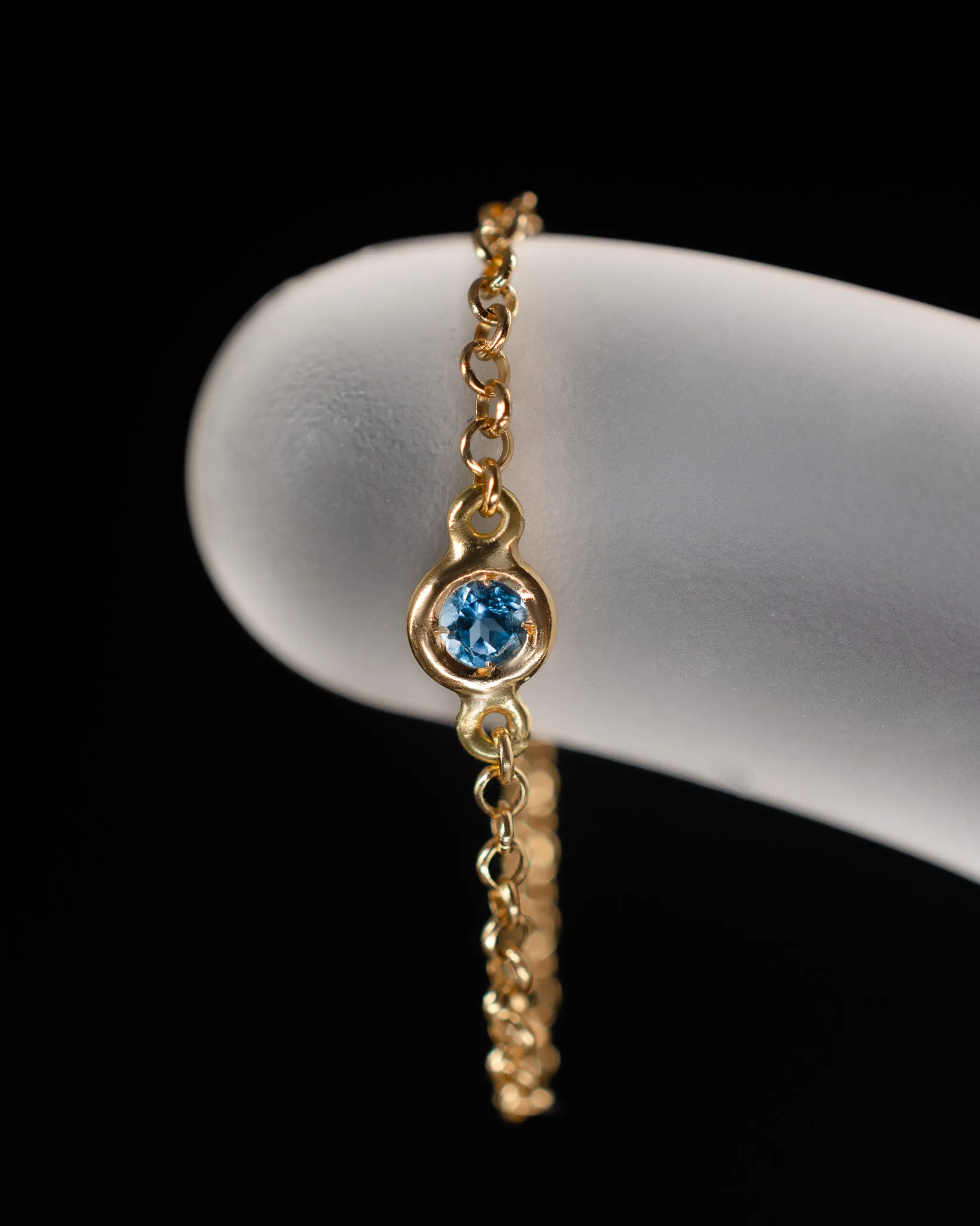 Anel Maria topázio azul